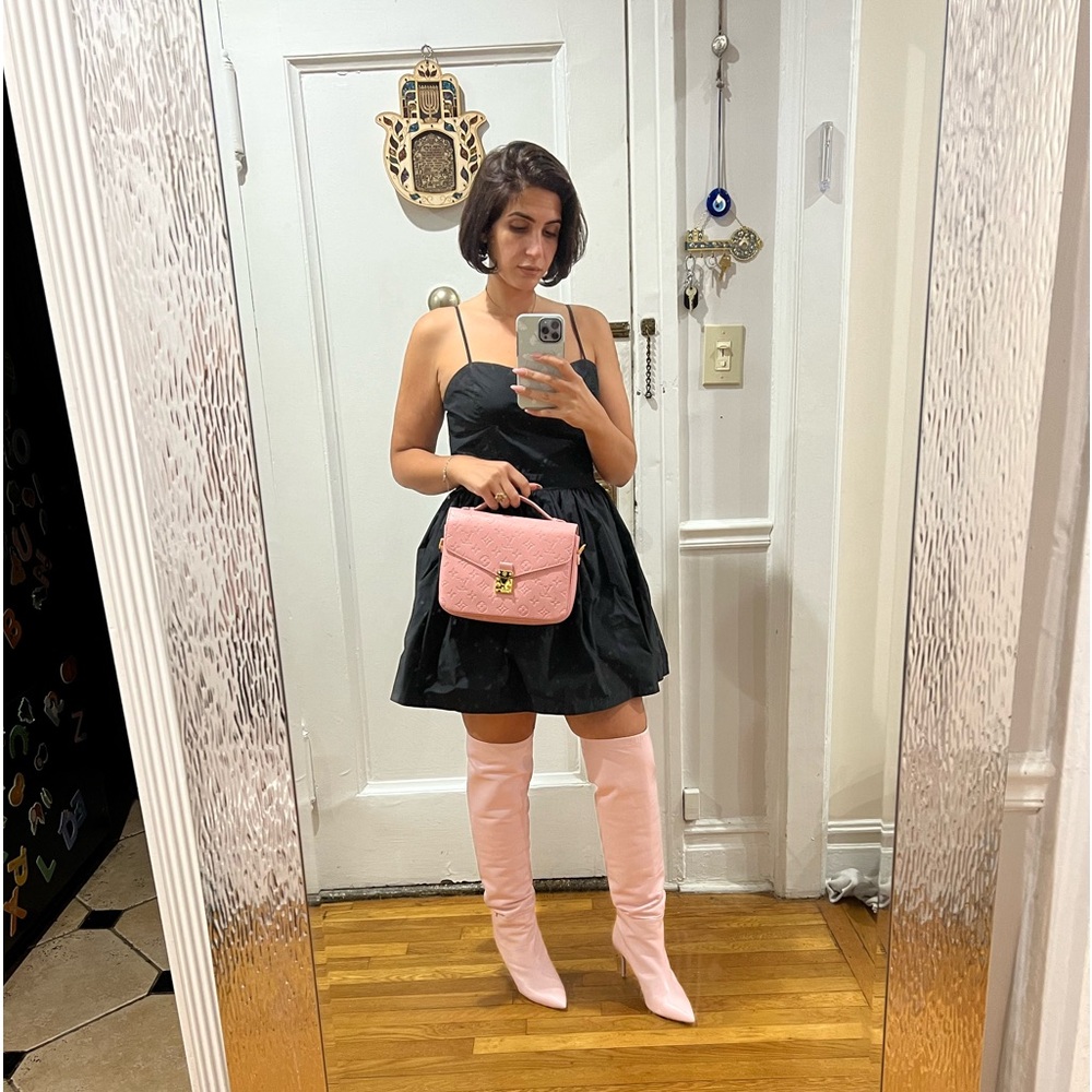 Sophia Webster pale pink knee high boots
